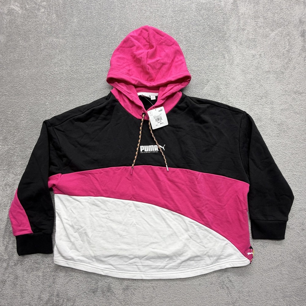 Puma City Light Hoodie Womens 2X Pink Pullover Hooded Colorblock Track